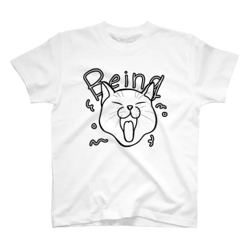 Being cat -BLACK- Regular Fit T-Shirt