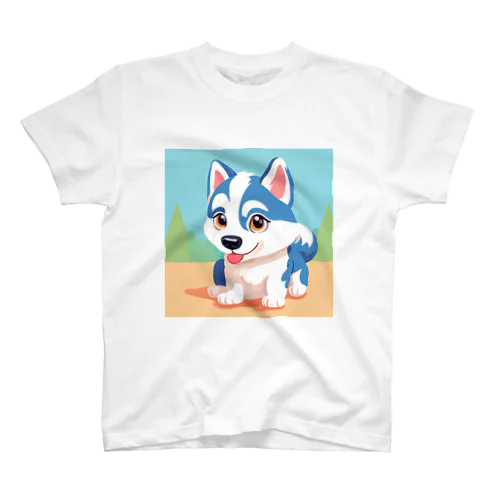 かわいいハスキーの子犬のイラストグッズA スタンダードTシャツ