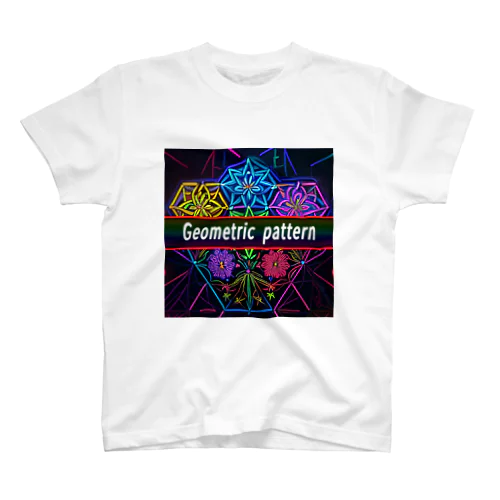 花の幾何学模様　Geometic pattern flower Regular Fit T-Shirt
