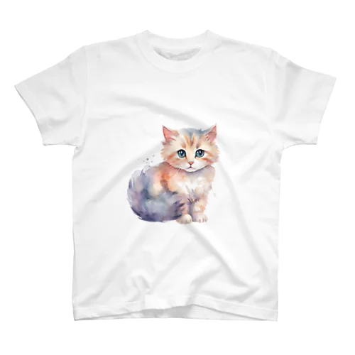 癒しのふわふわニャンコ　Fluffy and soothing kitty Regular Fit T-Shirt