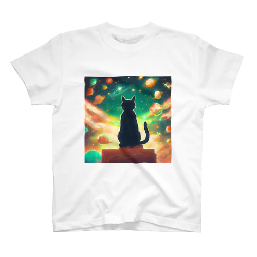 宇宙のすべてを知ってしまった猫 Regular Fit T-Shirt