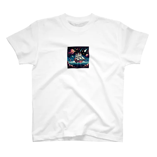 ドット宇宙を航海する海賊船B Regular Fit T-Shirt