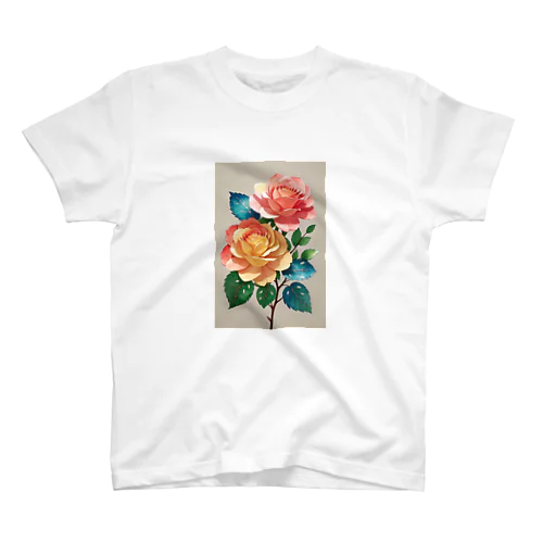 水彩画のバラ Regular Fit T-Shirt