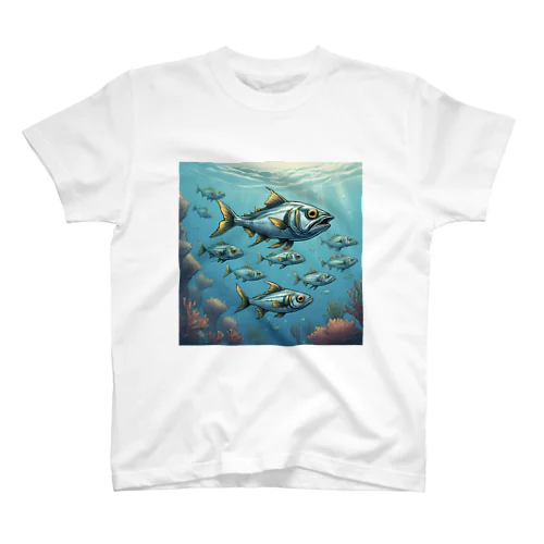 海中の魚群 Regular Fit T-Shirt