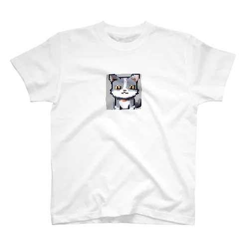 ドット絵ハイイロネコ スタンダードTシャツ