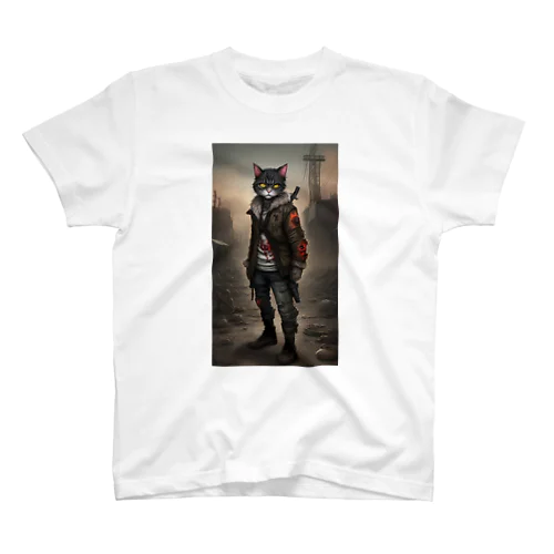 【ゾンビファイター】荒野で戦うアニマルゾンビファイター【Verネコ】 Regular Fit T-Shirt