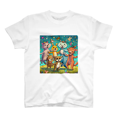 愉快に踊るかわいい動物達✨🌈✨ スタンダードTシャツ