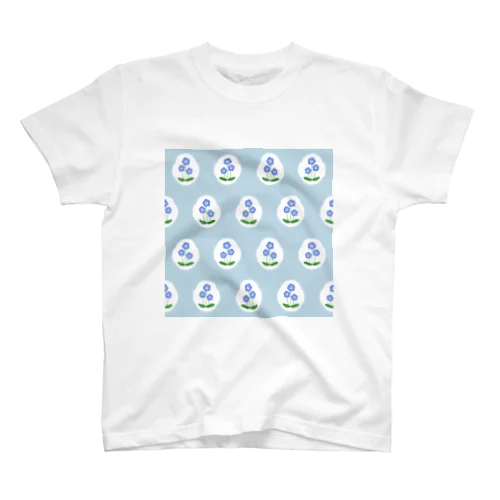 ロマンチックなネモフィラ柄（水色） スタンダードTシャツ