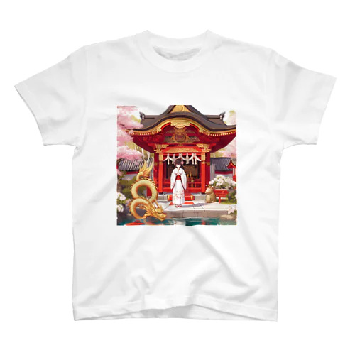 神社と巫女さん スタンダードTシャツ