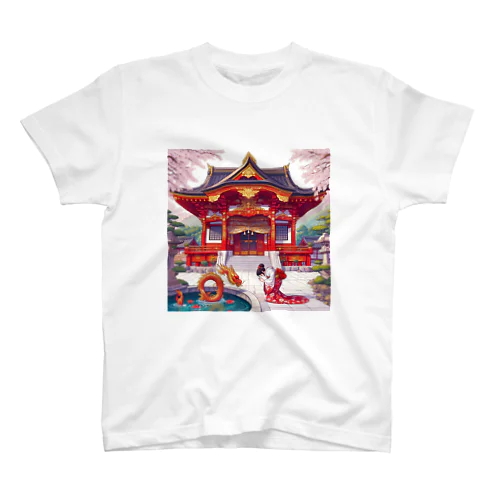 春の神社　 Regular Fit T-Shirt