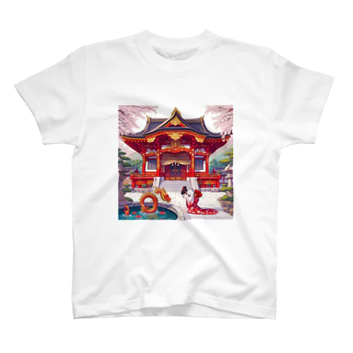 春の神社　 スタンダードTシャツ