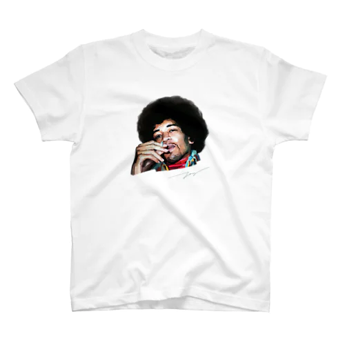 ジミヘン ジミヘンドリックス Jimi Hendrix イラスト 絵 ロック ギター ギターリスト ブルース スタンダードTシャツ