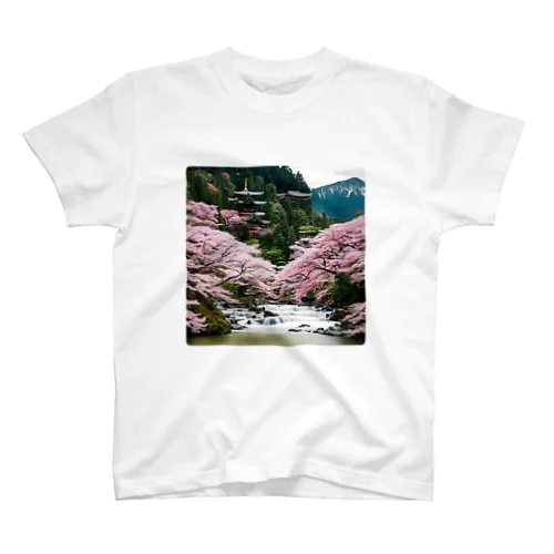日本の風景 春 Regular Fit T-Shirt