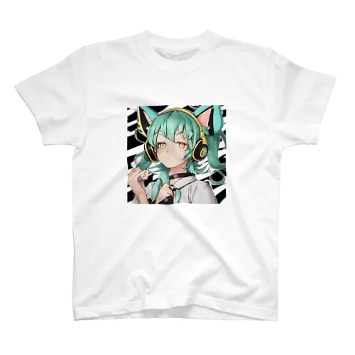 VOCALOID風 猫耳ちゃん Regular Fit T-Shirt