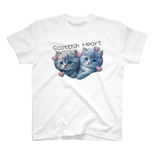 スコティッシュハート子猫003 スタンダードTシャツ