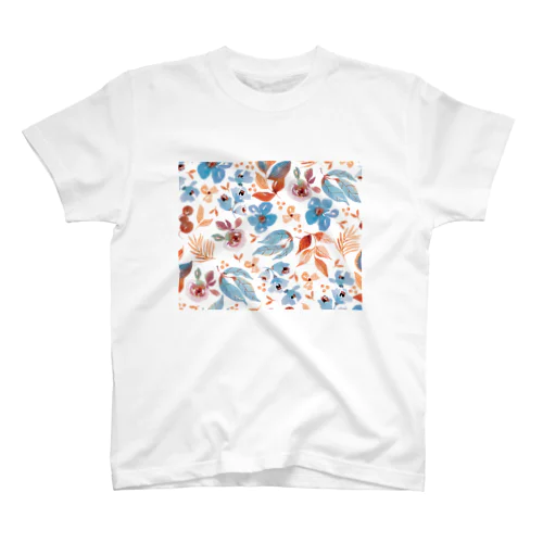 大人かわいい花柄 Regular Fit T-Shirt