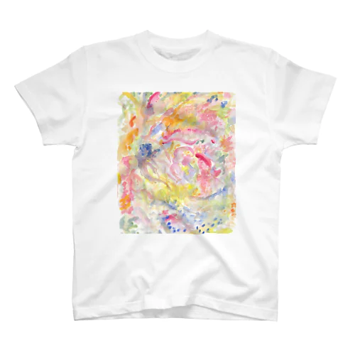 ３色水彩のハートアート_はじまり Regular Fit T-Shirt