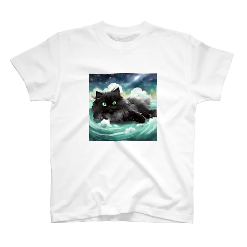 雲の上の黒猫01 Regular Fit T-Shirt