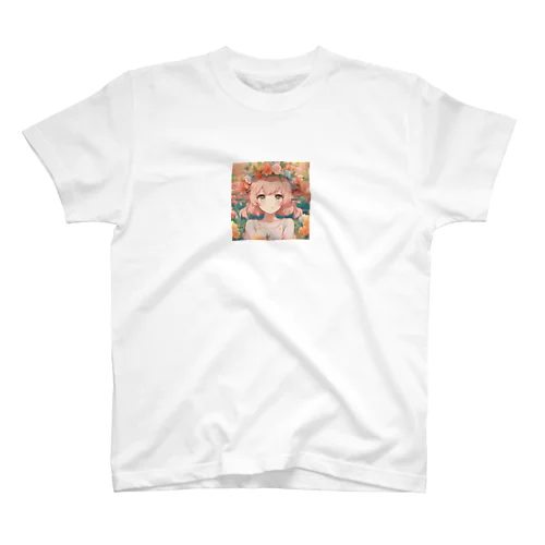  花咲く彼方の美少女のアートコレクションBeauty Amidst Blossoms - Girl's Art Collection Regular Fit T-Shirt