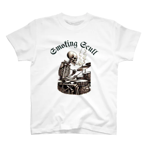 smoking　skull （ドラムバージョン） Regular Fit T-Shirt