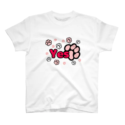 肉球まみれのYes,No(背面) スタンダードTシャツ