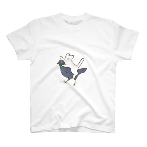 鳩に乗る猫 Regular Fit T-Shirt