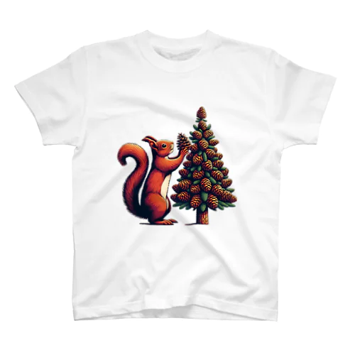 リスのクリスマス Regular Fit T-Shirt