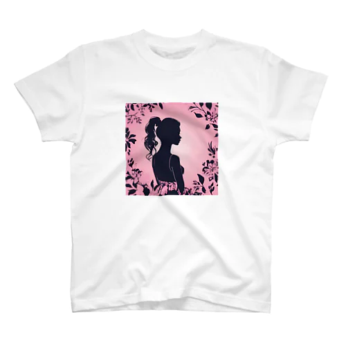 かわいい女の子の影絵 スタンダードTシャツ