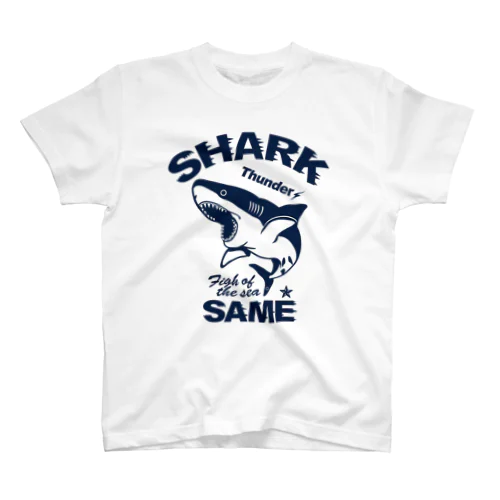 サメ(鮫)シャーク デザイン・イラスト・アイテム・グッズ・黒・サンダー・SHARK (SAME)(C) Regular Fit T-Shirt