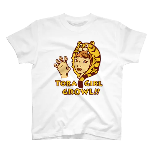 虎トラタイガー 虎ガール Tiger Girl オリジナル(C) スタンダードTシャツ