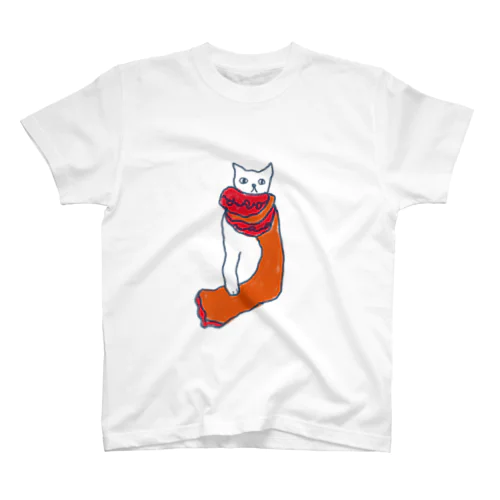 cat with a scarf Regular Fit T-Shirt