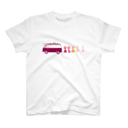 ワーゲンバスとハイビスカス スタンダードTシャツ