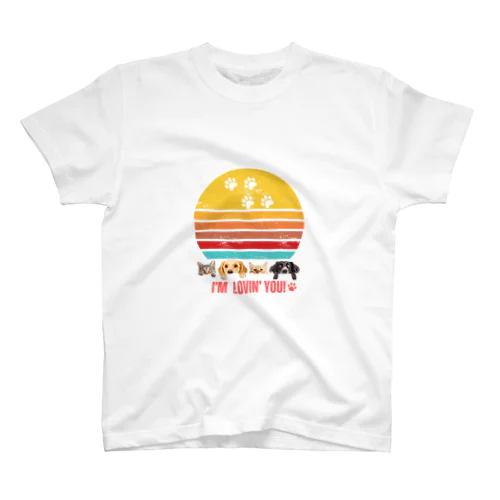 I'm Lovin' you! ワンちゃんネコちゃん Regular Fit T-Shirt