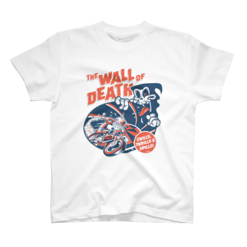 the Wall of Death : Navy / Red Regular Fit T-Shirt