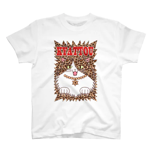 ヒョウ柄キャットウ スタンダードTシャツ