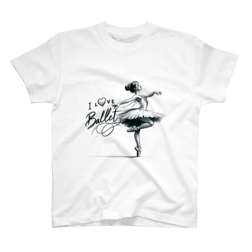 I Love Ballet（バレエが大好きな少女） Regular Fit T-Shirt