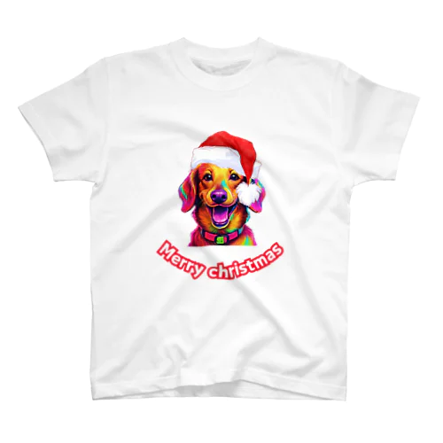 ミニチュアダックスフンド　メリークリスマス スタンダードTシャツ