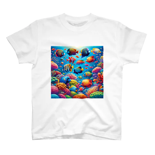 熱帯の楽園 - 色鮮やかな魚の世界 スタンダードTシャツ