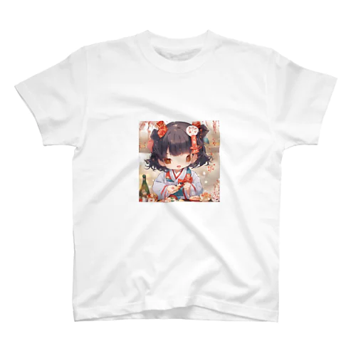 新春の可愛い女の子 スタンダードTシャツ