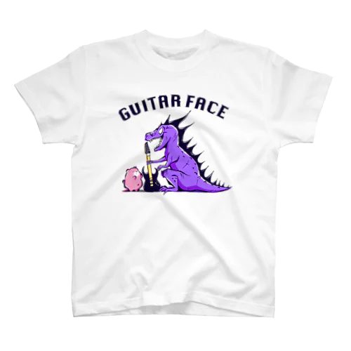 GUITAR FACE（Purple） Regular Fit T-Shirt