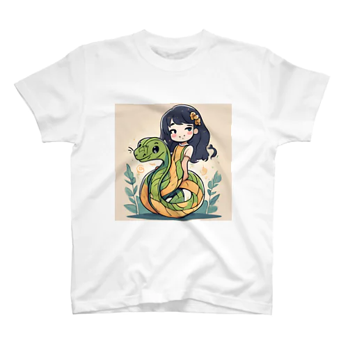 仲良しの春風：少女と蛇の物語 Regular Fit T-Shirt