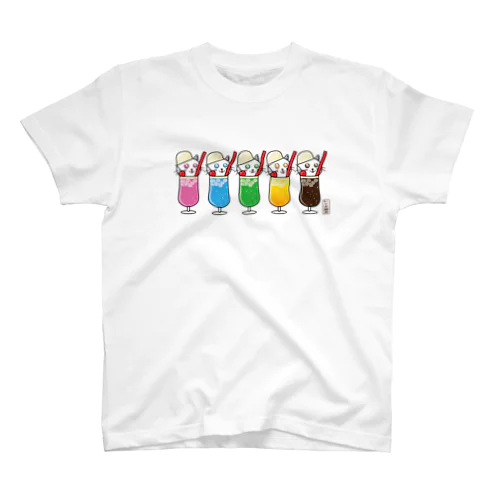 クリームソーダ×5【にゃん喫茶】 Regular Fit T-Shirt