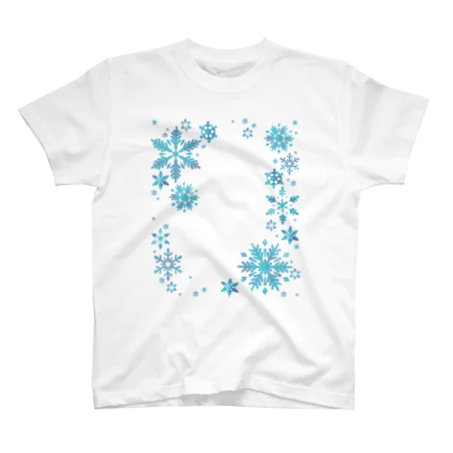 雪もよう008（ターコイズ） Regular Fit T-Shirt