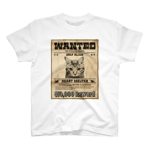 WANTED ハート泥棒（舌をだす猫） スタンダードTシャツ