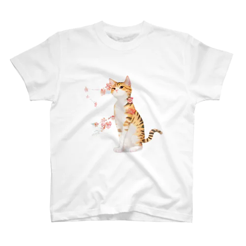 花となるねこ Regular Fit T-Shirt