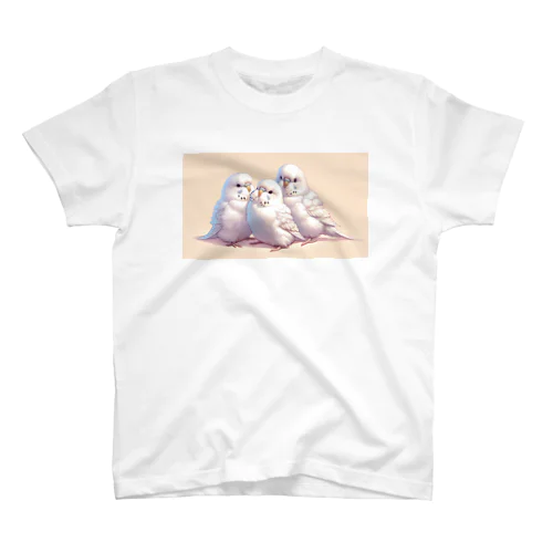 白いセキセイインコ スタンダードTシャツ