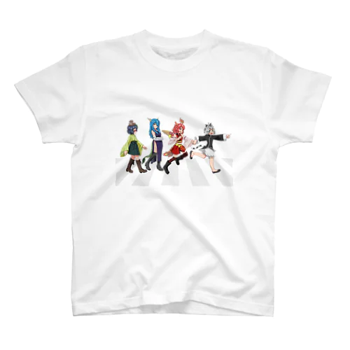 歩道を歩く四獣 Regular Fit T-Shirt