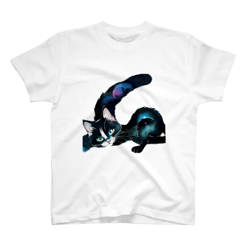 黒猫と魔法の尻尾 Regular Fit T-Shirt