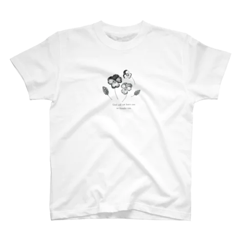 ボタニカル柄　パンジー Regular Fit T-Shirt