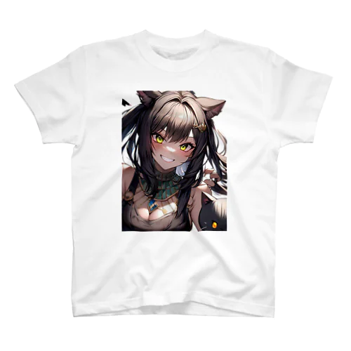 休日に遊びに来た猫女 スタンダードTシャツ